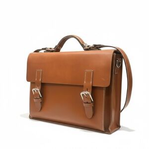 Vintage FRANCESCO BIASIA Leather Messenger Bag Briefcase Brown Made in Italy